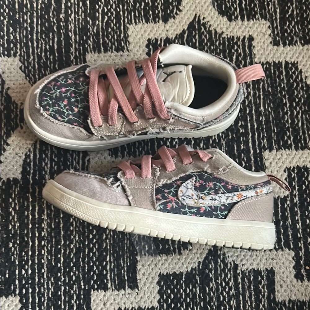 Nike Kids Sneakers with Pink and Floral Design